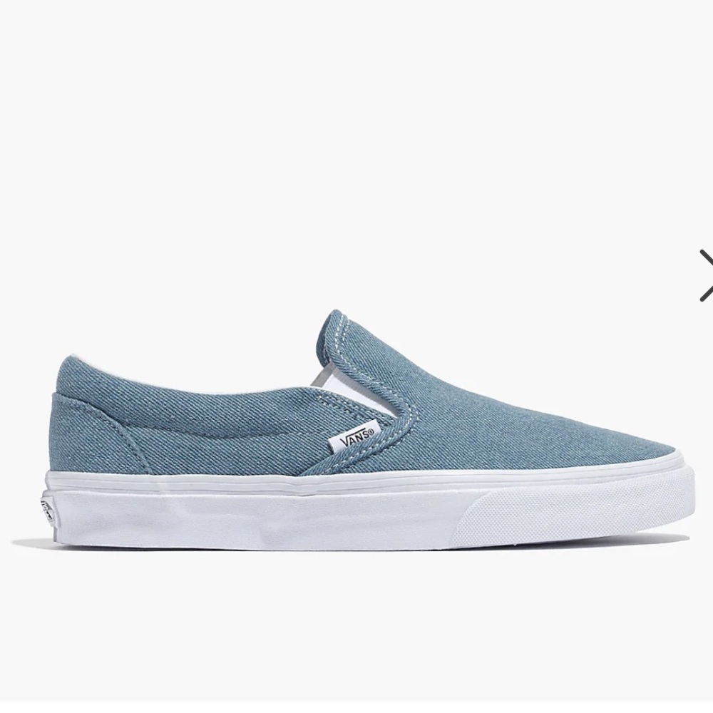 Madewell X Vans Unisex Classic Slip-On Sneakers in Washed Denim